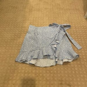 shien blue tie skirt, XS